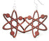 Red Sunflower Atom Earrings, silver-toned geometric earrings with atom-inspired design, stylish jewelry for everyday wear.