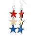 Red Sunflower 4th of July Star Earrings featuring patriotic star-shaped design with red, white, and blue accents.