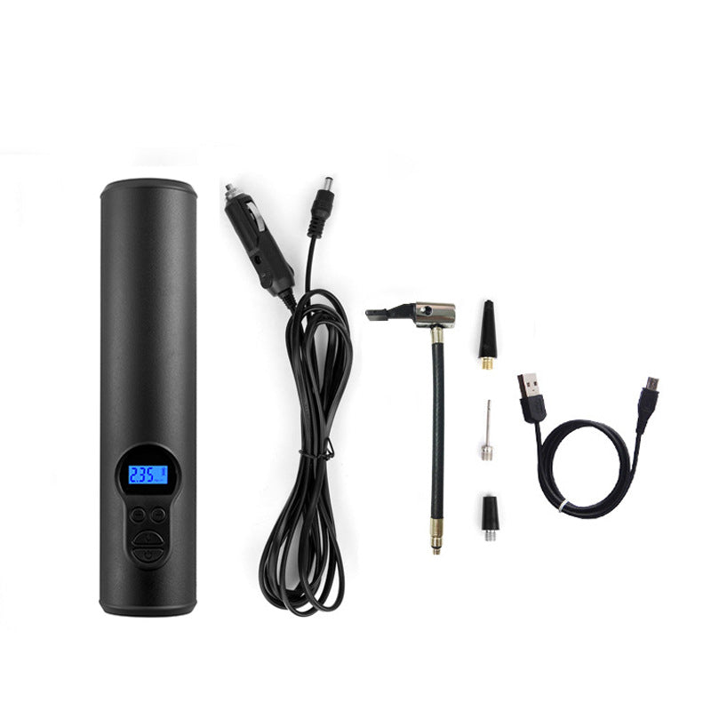 Cordless portable Maroon Asteria digital tyre inflator with compact design and air hose for automotive use.