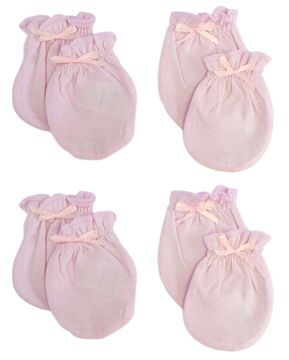 Set of four Emerald Clover infant mittens, soft and cozy baby accessories to protect delicate hands.