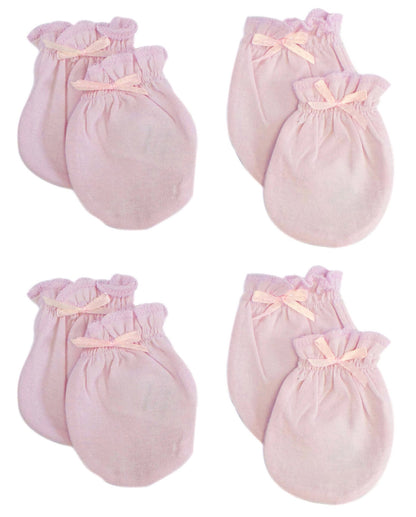 Set of four Emerald Clover infant mittens, soft and cozy baby accessories to protect delicate hands.