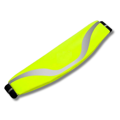 Black Lavender water-resistant sport waist pack with reflective strip, ideal for running and outdoor activities.