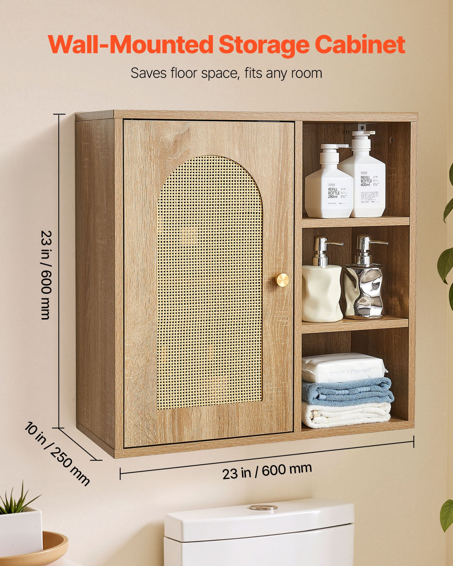 Start2Finish VEVOR bathroom wall cabinet with door, adjustable shelves, over toilet storage, wall-mounted organizer for laundry and bathroom.