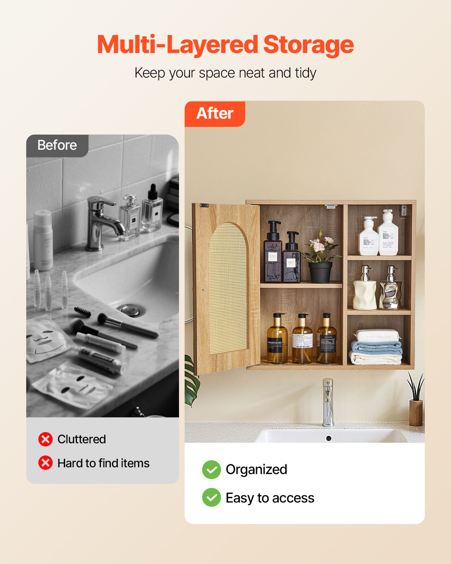 Start2Finish VEVOR bathroom wall cabinet with door, adjustable shelves, wall-mounted over toilet storage for bathroom or laundry.