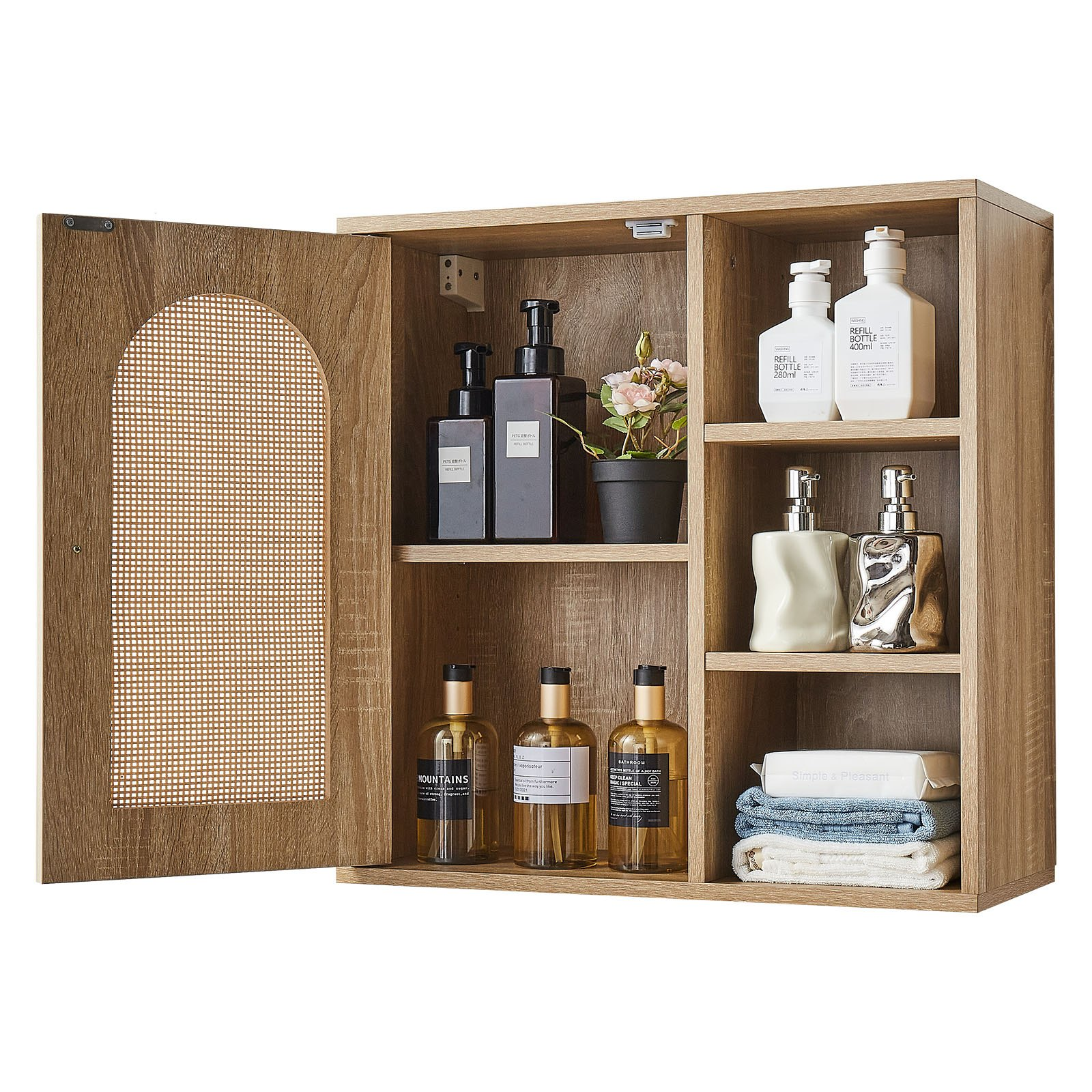 Start2Finish VEVOR bathroom wall cabinet with door, adjustable shelves, and hanging organizer over toilet for bathroom or laundry room storage.