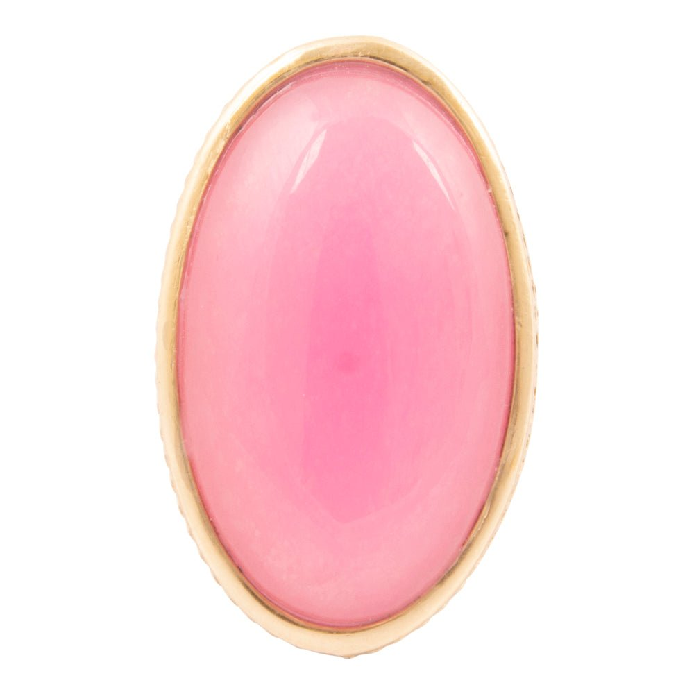 Ovation Pink Jade Golden Statement Ring by Start2Finish featuring a bold pink jade stone and gold band, jewelry accessory.