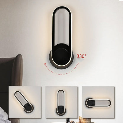 Maroon Asteria indoor rotatable acrylic LED wall lamp for bedroom lighting, featuring modern design and adjustable illumination.