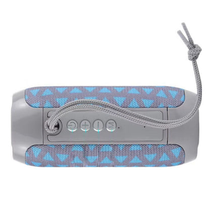 Salmon Lucky Music Manager Bluetooth speaker with subwoofer, compact tech accessory showing control buttons and speaker grille.