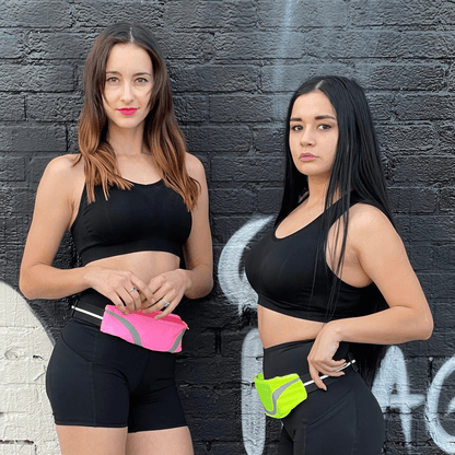 Black Lavender water-resistant sport waist pack with reflective strip, ideal for running and active outdoor activities.