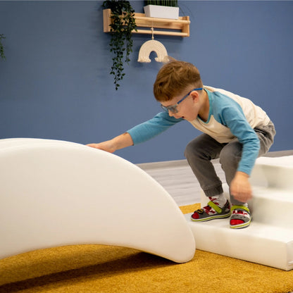 Blush Apricot furniture banana-shaped decor piece with smooth yellow surface and stylish design, suitable for modern interiors.