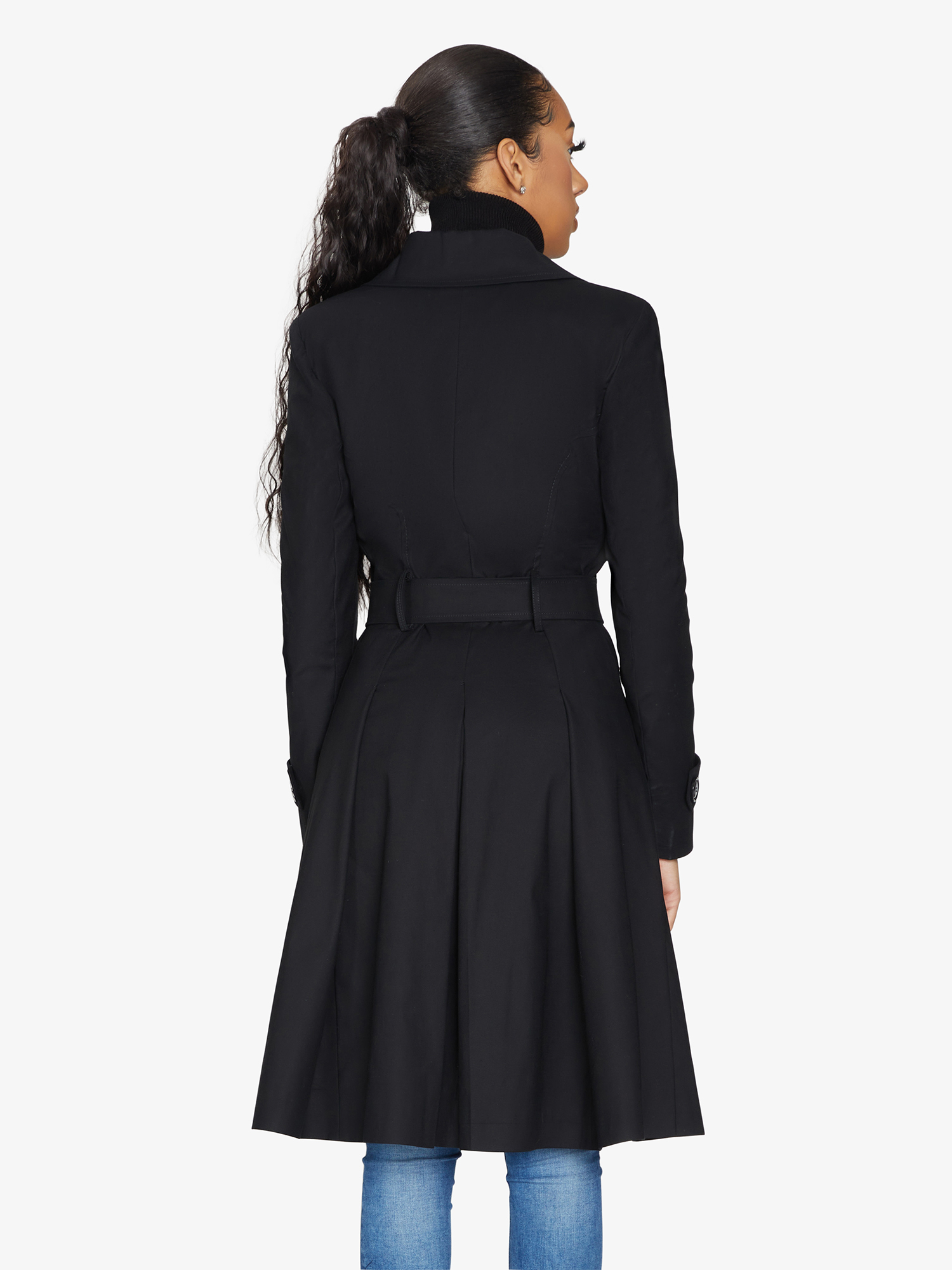 Black Rose Eleusis double-breasted trench coat for spring and summer, stylish jackets and coats with classic design.