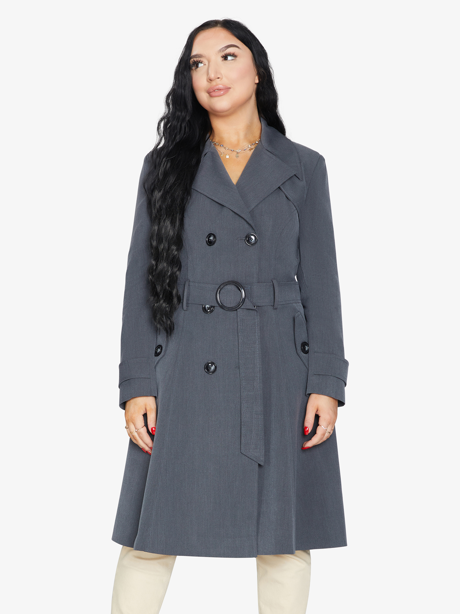 Grey Rose Eleusis double-breasted trench coat for spring and summer, stylish lightweight jacket with classic design.