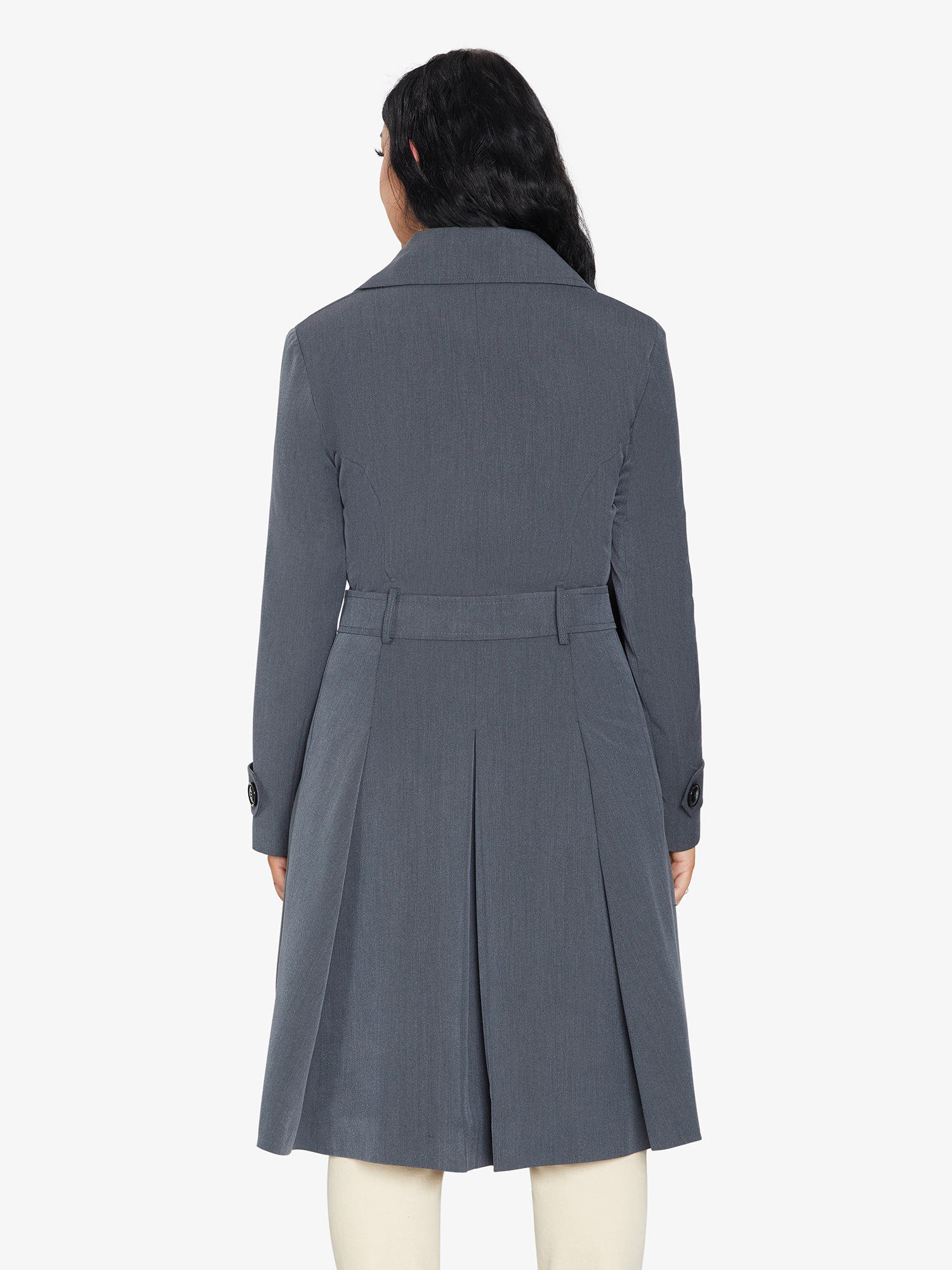 Grey Rose Eleusis double-breasted trench coat for spring and summer, stylish jacket with classic design and button details.