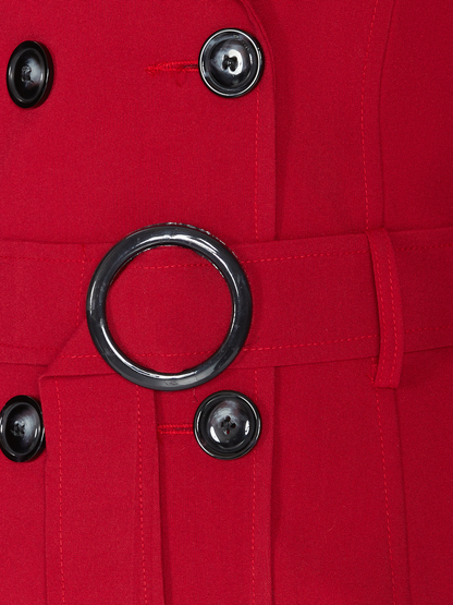 Rose Eleusis double-breasted trench coat in spring/summer style, featuring a stylish design and classic coat silhouette.