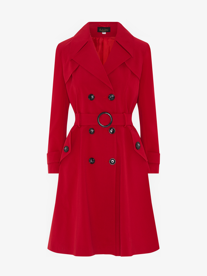 Rose Eleusis double-breasted trench coat in spring/summer style, featuring classic design and lightweight fabric.