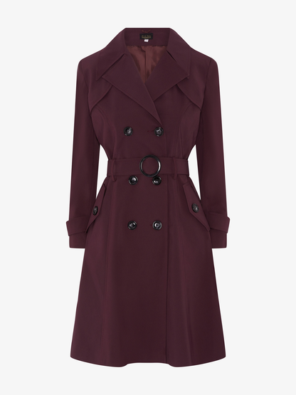 Rose Eleusis double-breasted trench coat for spring and summer, shown in a stylish lightweight jacket with classic design.