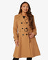Rose Eleusis spring/summer double-breasted trench coat in toffee color, stylish jacket with classic lapels and button details.