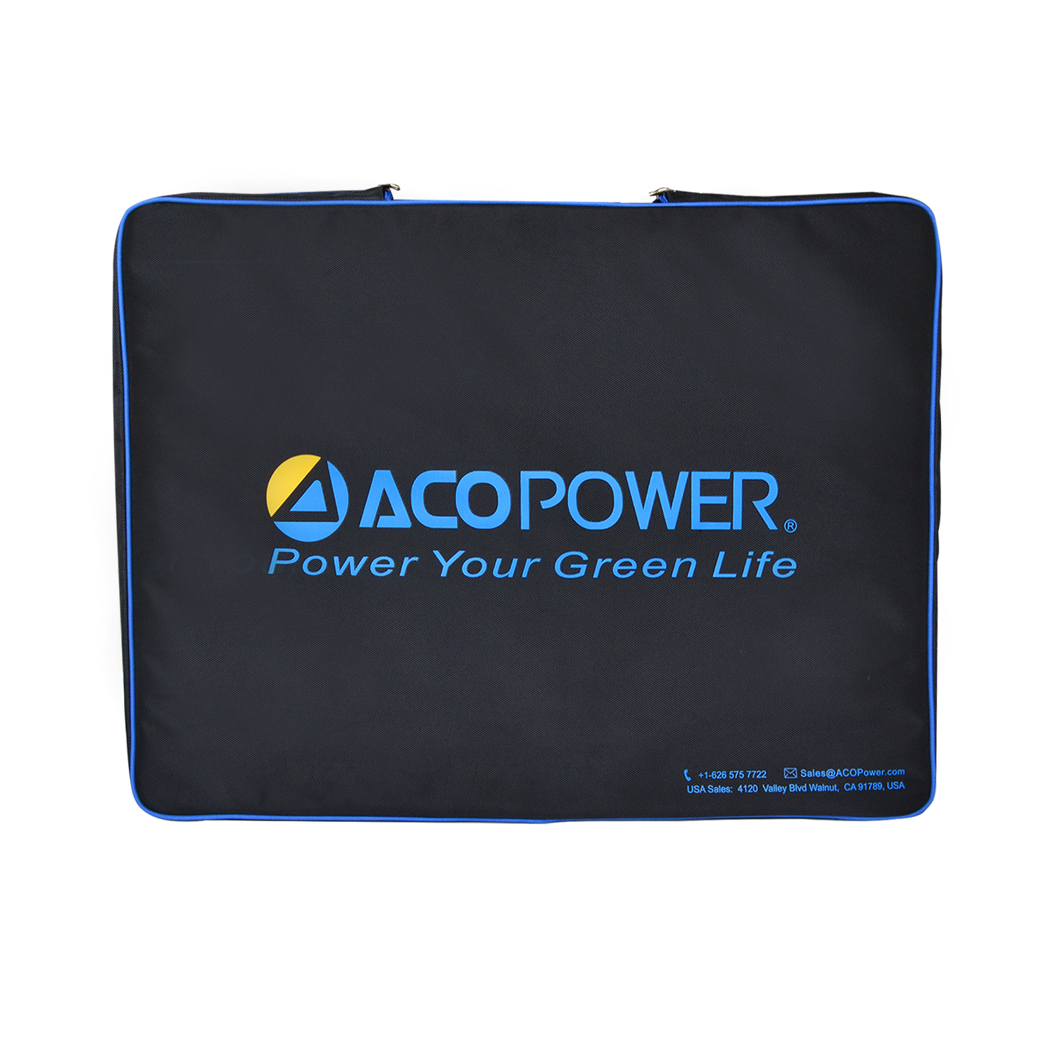 Fuchsia Rose ACOPower 120W portable solar panel kit in lightweight briefcase for outdoor sports and camping activities.