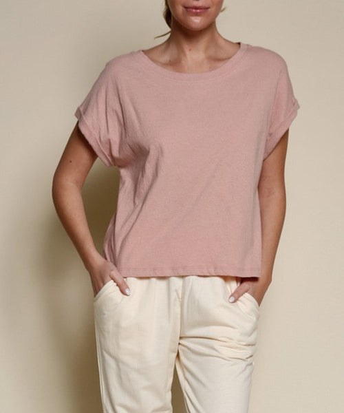 Recycled cotton plain crop top for women by Jade Icarus, featuring a simple, sustainable design in natural fabric.