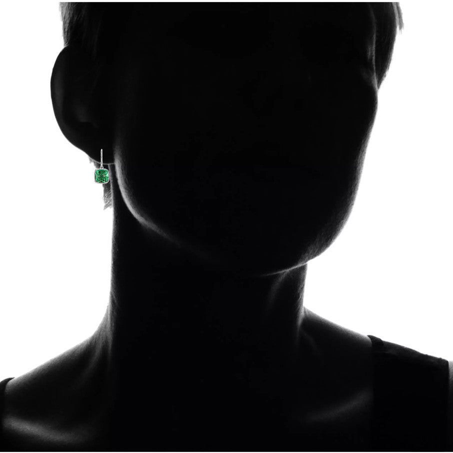 Start2Finish 2 pair pack of cushion cut blue sapphire and emerald drop earrings in sterling silver or 14k gold over silver, 8mm gems