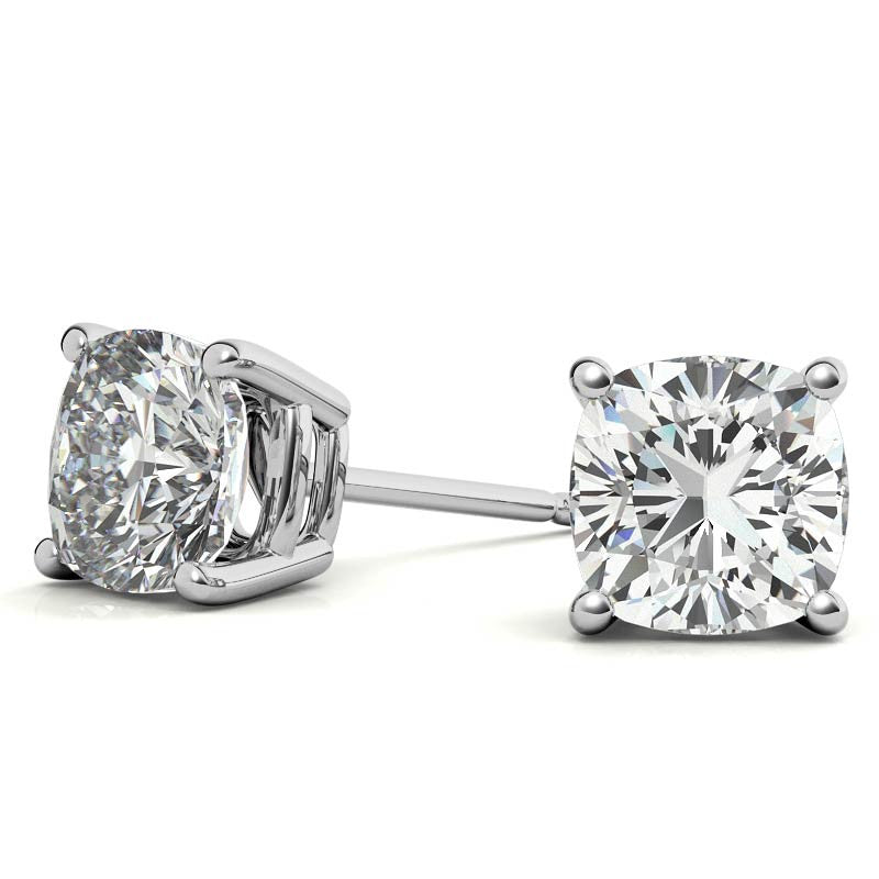 Start2Finish 2.00 CTW lab-created moissanite round stud earrings in sterling silver, featuring 6mm sparkling stones.