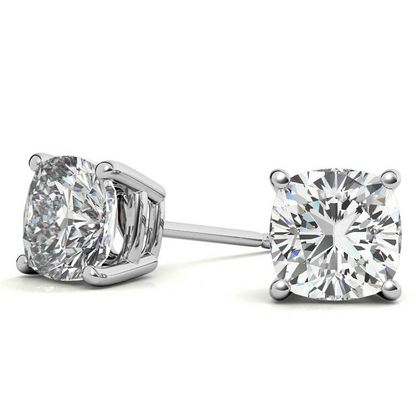 Start2Finish 2.00 CTW lab-created moissanite round stud earrings in sterling silver, featuring 6mm sparkling stones.