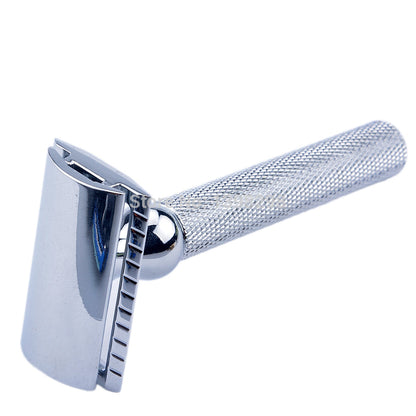 Maroon Asteria double edge safety shaving razor with a badger hair brush for men&