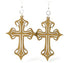 Red Sunflower Cross Earrings featuring detailed metal crosses, stylish jewelry accessory for pierced ears.