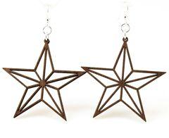 Red Sunflower nautical star outline earrings featuring a sleek star-shaped design, perfect for nautical-inspired jewelry.