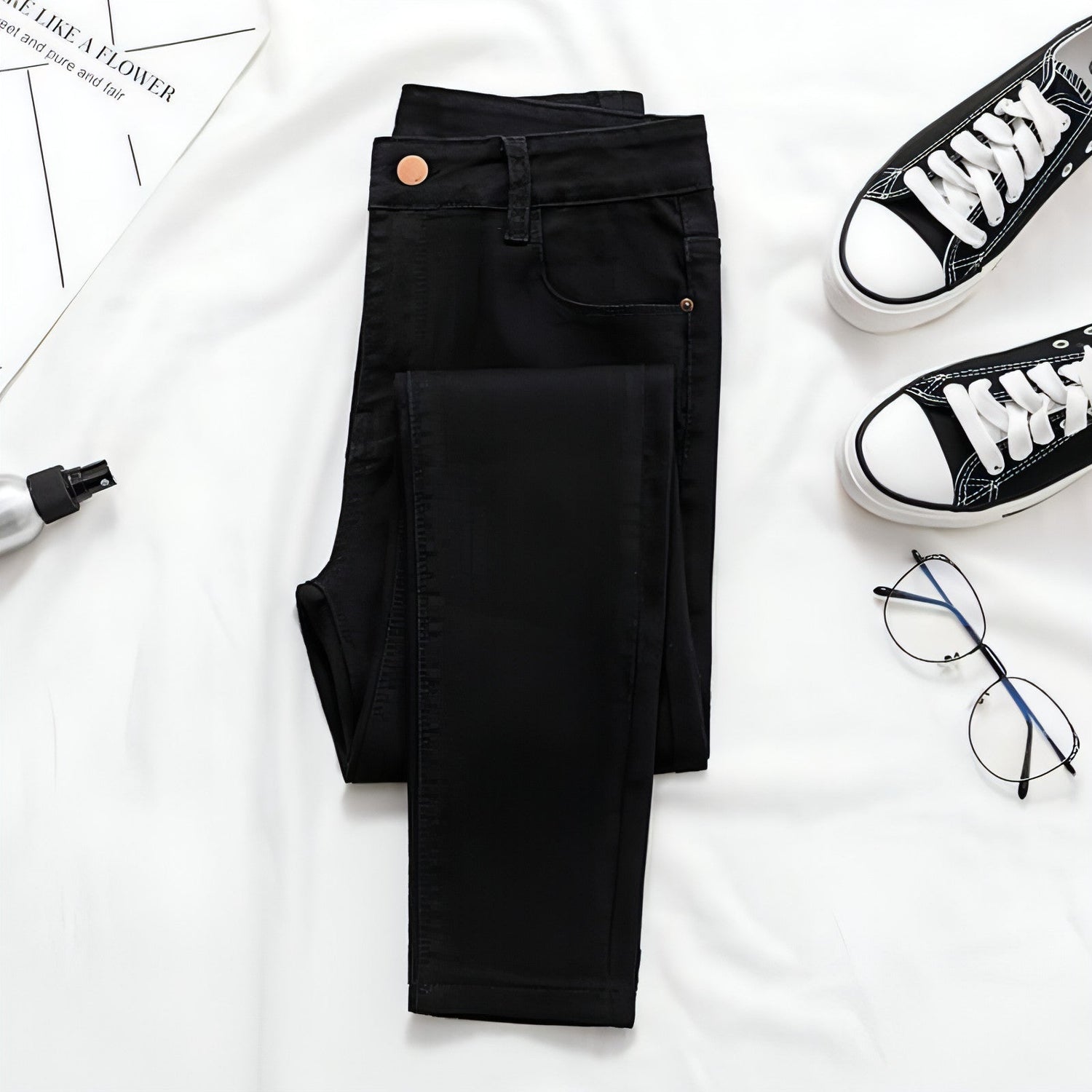 Women’s DenimDare™ skinny plus size jeans by Carmine Juneberry, stylish denim pants with a fitted silhouette.