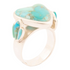 Blue turquoise heart sterling silver statement ring featuring a bold jewelry design with a polished finish.