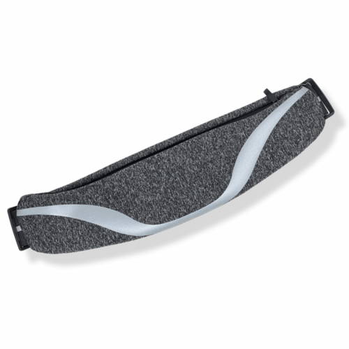 Black Lavender water-resistant sport waist pack with reflective strip, ideal for running and outdoor activities.