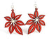 Red Sunflower Poinsettia earrings featuring festive red and green floral design, crafted for holiday style and elegance.