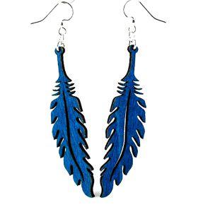 Red Sunflower feather earrings with delicate, layered feather design, stylish and lightweight jewelry for women.