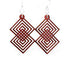 Red Sunflower interlocking diamond earrings with sparkling geometric design, crafted in silver for a stylish look.
