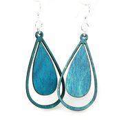 Red Sunflower Water Droplet Earrings with clear, translucent teardrop design, perfect for elegant or casual wear.
