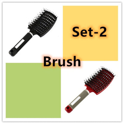 CJDropshipping anti-knot detangler hairbrush for women, plastic bristle hairbrush for easy styling and smooth hair.