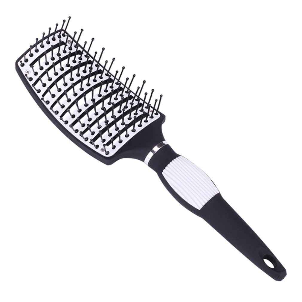 Maroon Asteria fluffy large curved wide-tooth anti-slip hair comb for gentle detangling and styling.
