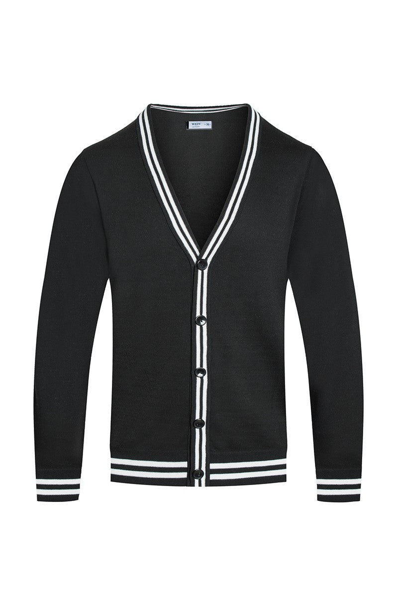 Lime Milo Drew Cardigan for men, featuring a cozy knit design in a neutral color, displayed on a plain background.