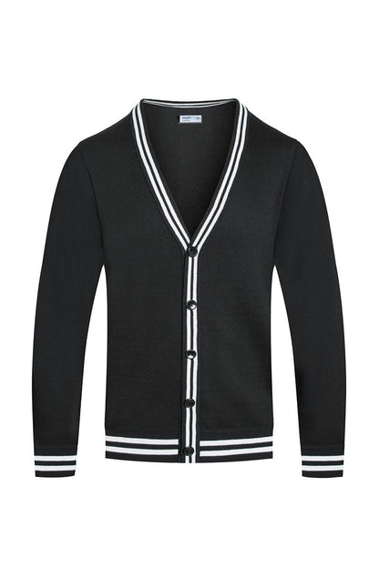 Lime Milo Drew Cardigan for men, featuring a cozy knit design in a neutral color, displayed on a plain background.