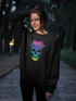 Flower Skull Sweatshirt by Start2Finish, featuring a vibrant floral skull design on soft apparel fabric.