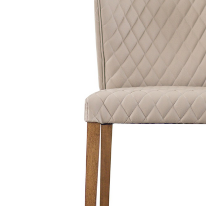 Set of two Start2Finish Albie diamond stitch faux leather dining side chairs with modern design and padded seats.