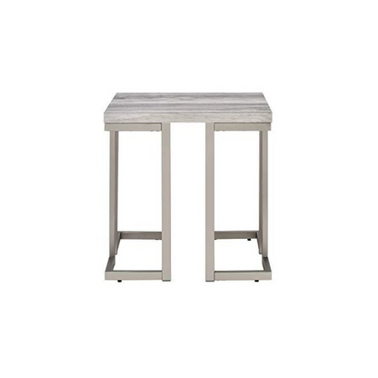 Start2Finish David end table with wooden top and black metal legs, modern design for living room or bedroom.