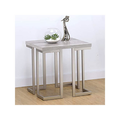 Start2Finish David end table with a sleek wooden surface and metal legs, ideal for living room or bedroom decor.