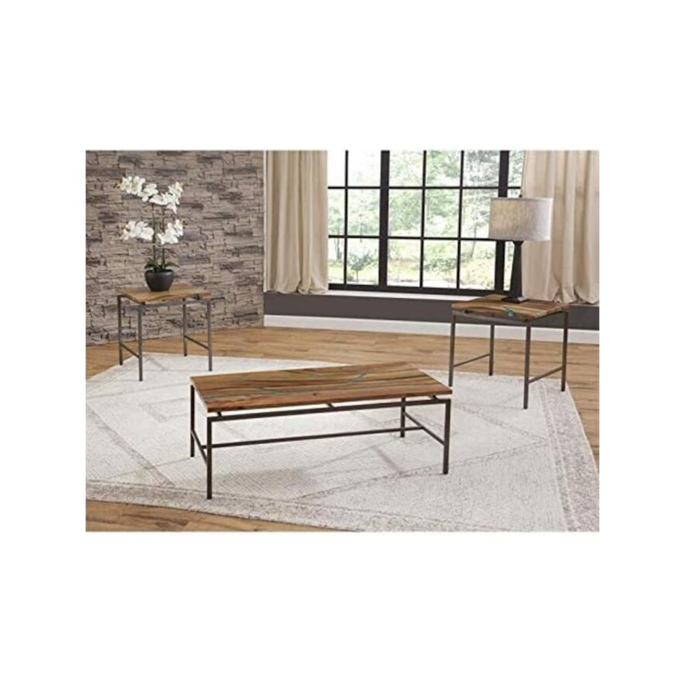 Start2Finish Tamra 3-piece occasional table set featuring a coffee table and two side tables with wooden finish and modern design.