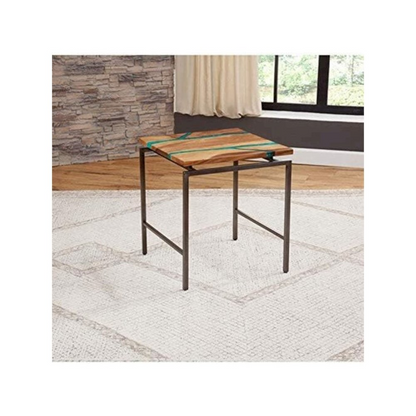 Set of three Tamra occasional tables by Start2Finish, featuring sleek wooden surfaces and modern metal legs for living room decor.