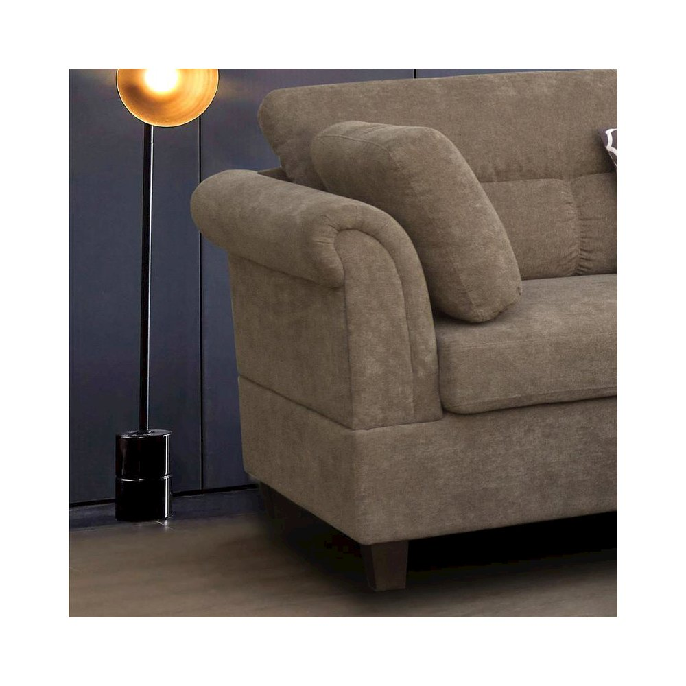 Start2Finish fabric sectional sofa with right-facing chaise and storage ottoman, modern furniture for living room seating.