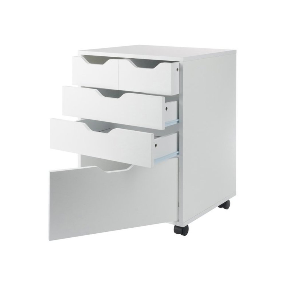 White Halifax Bins &amp; Drawers Storage Mobile Cabinet by Start2Finish with multiple drawers and a sturdy frame for organized storage.