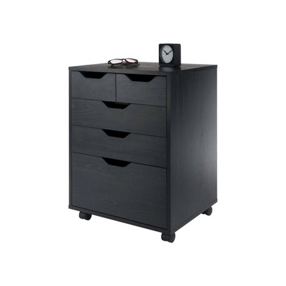 Start2Finish Halifax black storage mobile cabinet with bins and drawers, versatile furniture for organized space.