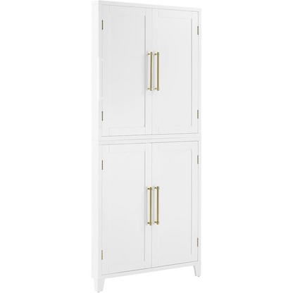 Start2Finish Roarke corner kitchen storage pantry cabinet with shelves and doors for organized kitchen storage.